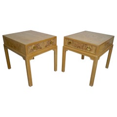 Vintage Burl Wood Drexel End Tables - A Pair