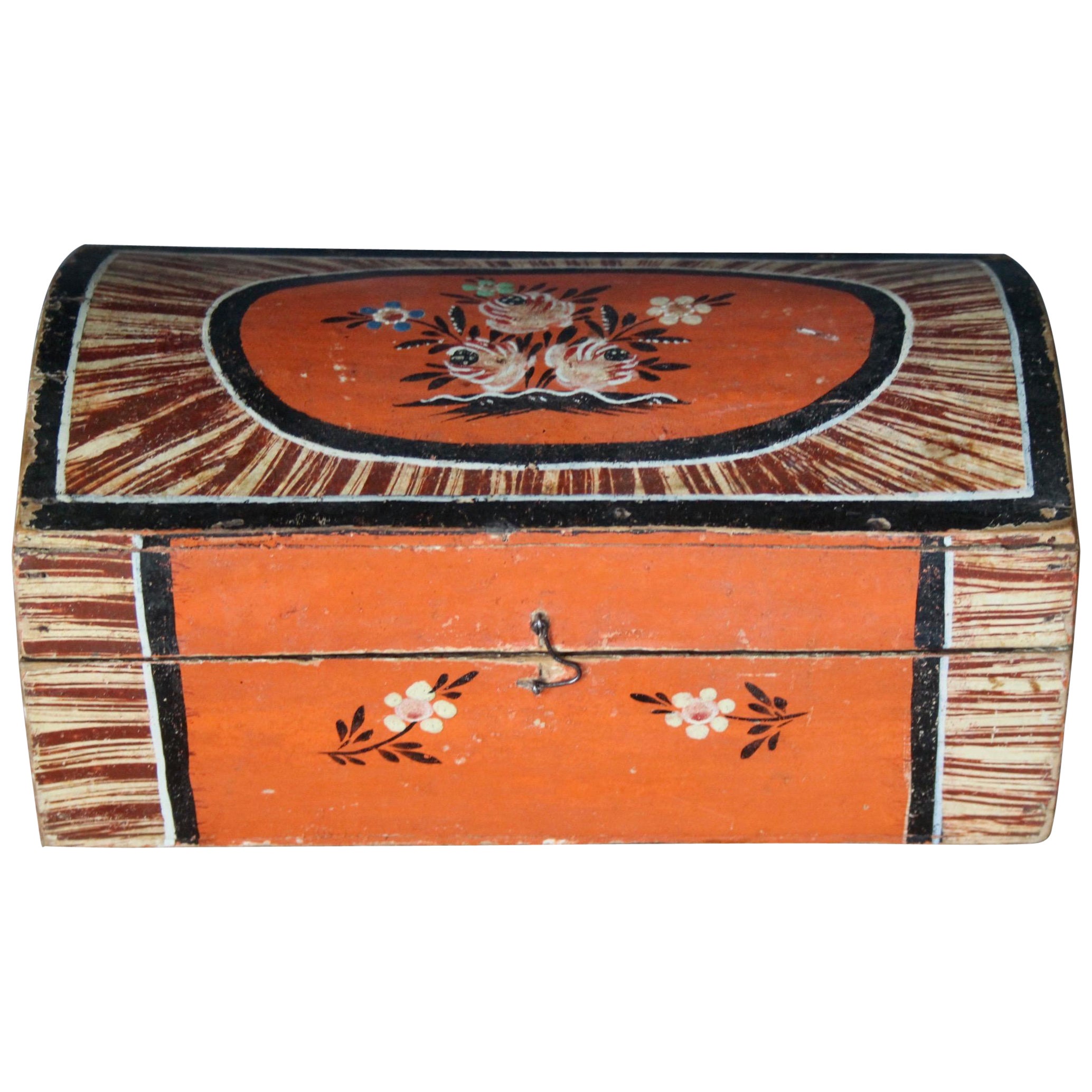Swiss alp painted box  For Sale