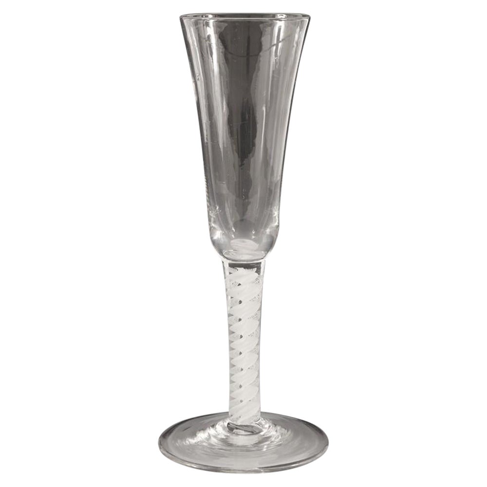 Tall Georgian Single Series Opaque Twist Ale Glass c1760 For Sale