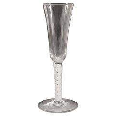 Antique Tall Georgian Single Series Opaque Twist Ale Glass c1760