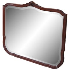 Antique Late Victorian Mahogany Bevelled Dresser Vanity Mirror 43" (miroir de courtoisie de la fin de l'époque victorienne)