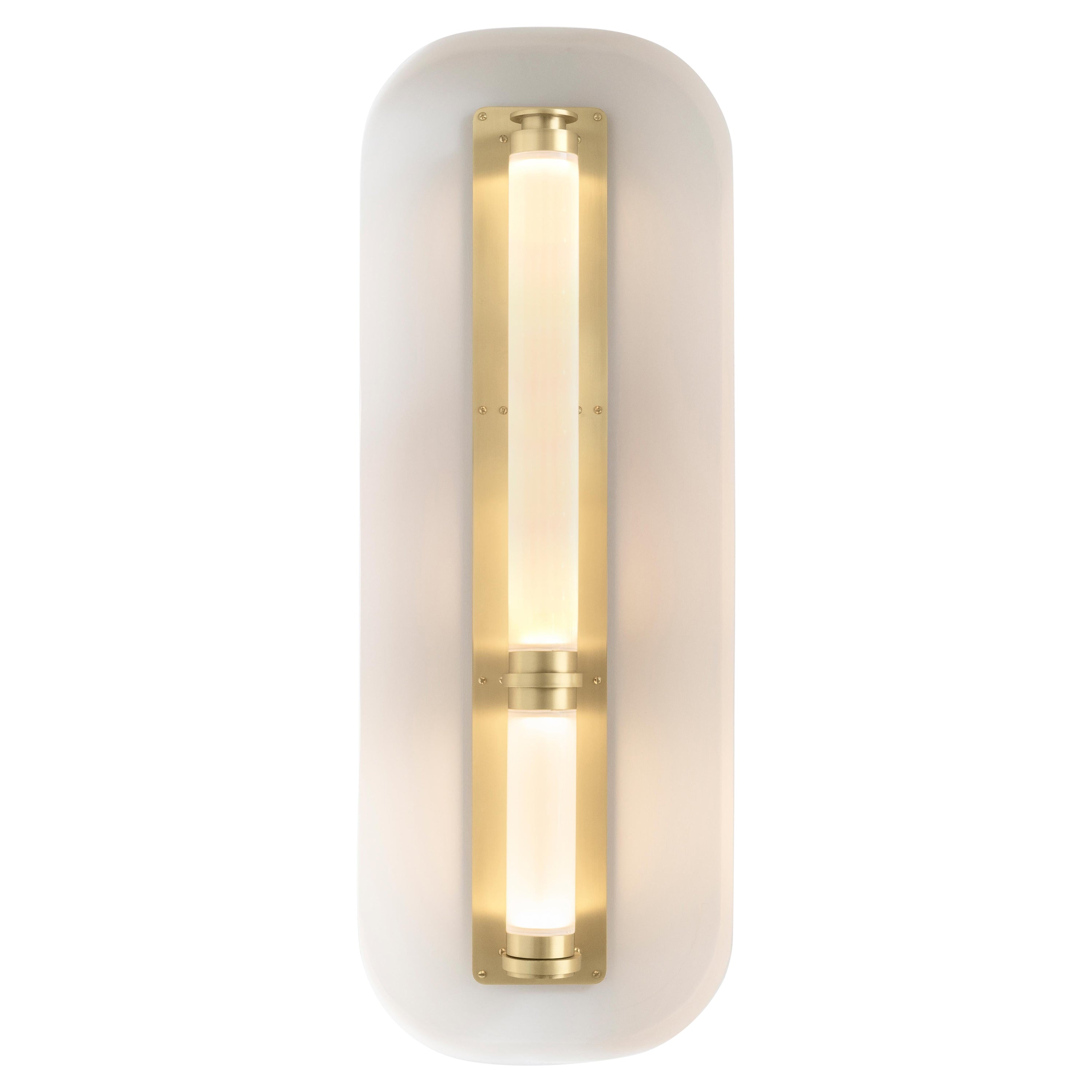 Luna Sconce in Satin Brass For Sale