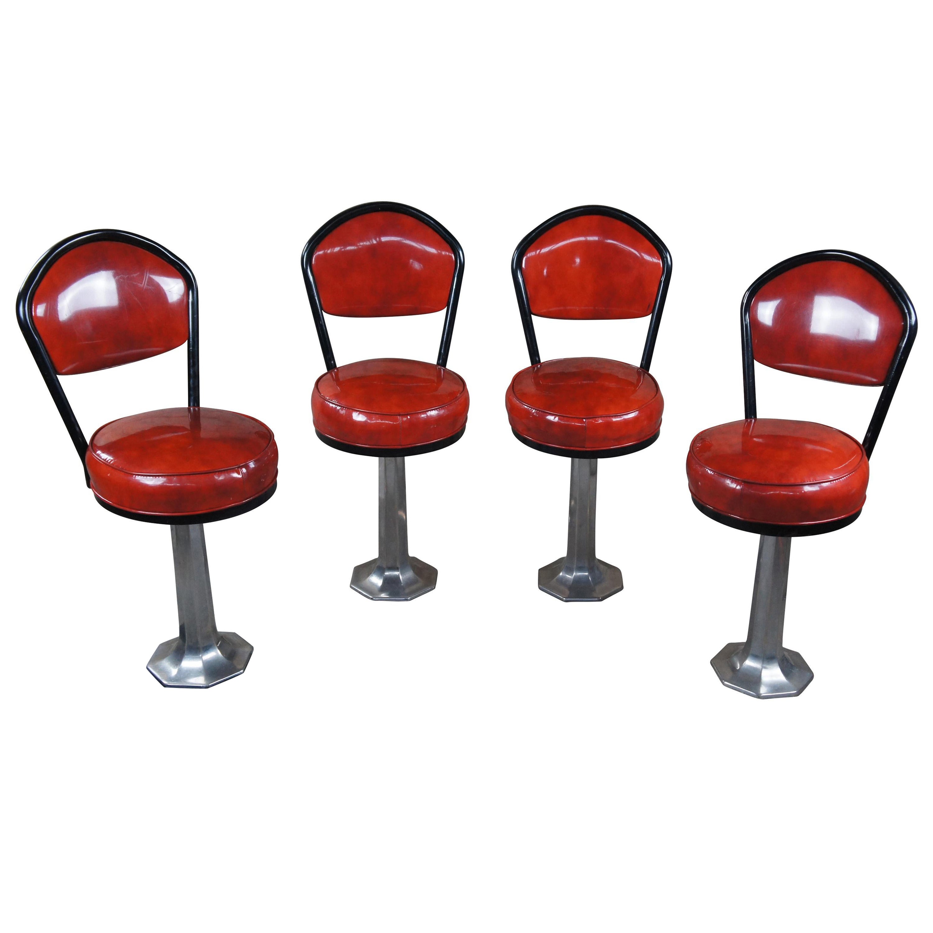 4 Mid Century Chromodern No. 13 Soda Fountain Ice Cream Bar Diner Swivel Stools