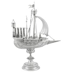Used 1900s French Silver Nef / Centrepiece