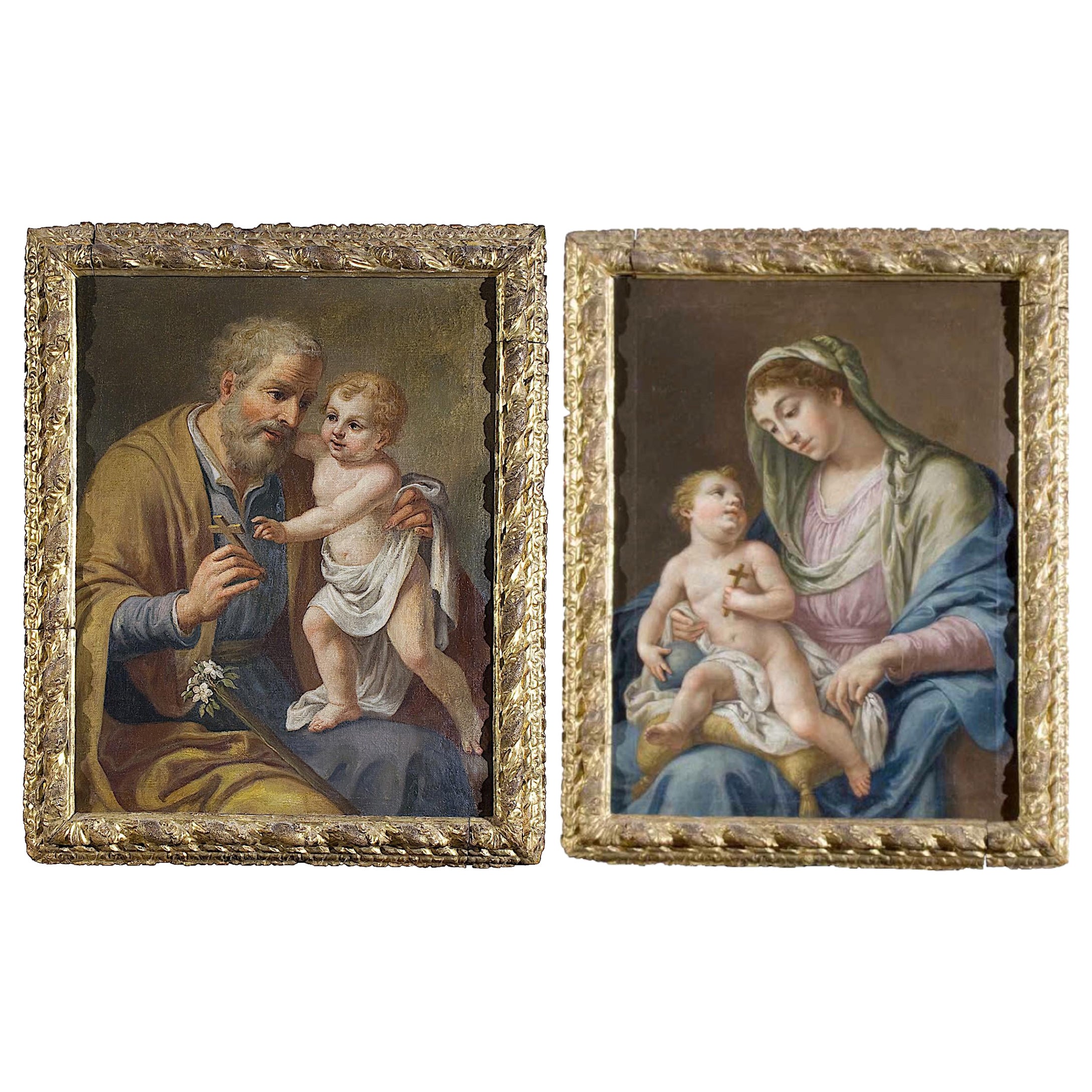 Pair of eighteenth-century paintings For Sale