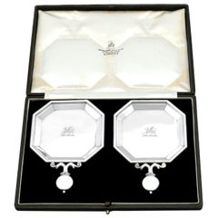 Servilleteros antiguos de plata de ley (1936)