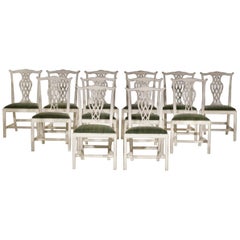 European set of 12 chairs, 19th C.