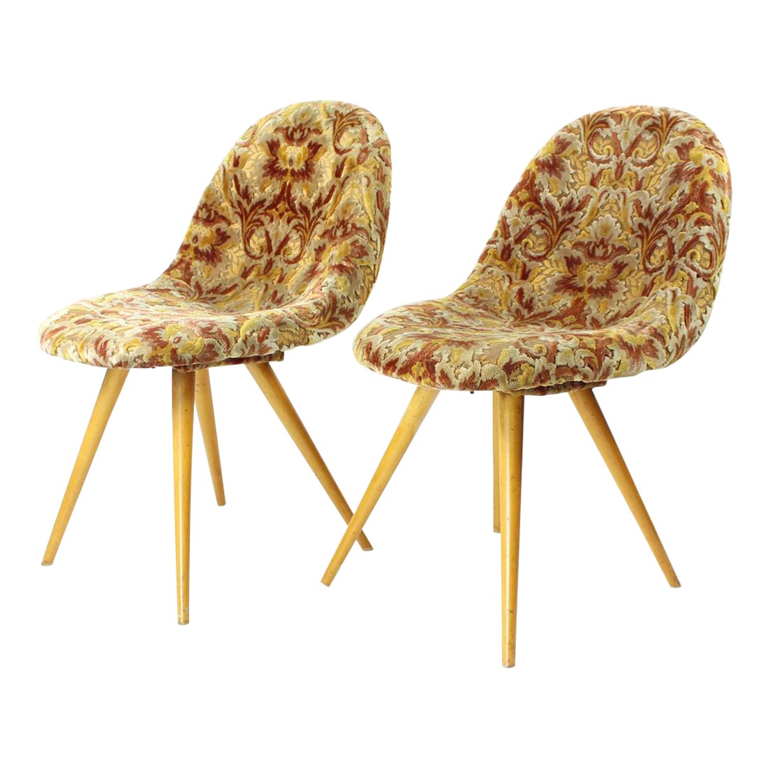 Pair Of Midcentury Shell Chairs By Miroslav Navratil, Czechoslovakia 1960s For Sale