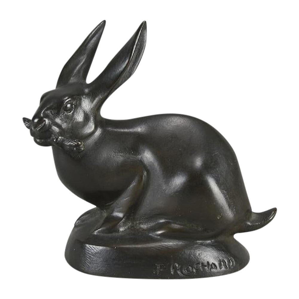 Early 20th Century Art Deco Study entitled "Lapin Assis" By Irénée Rochard For Sale