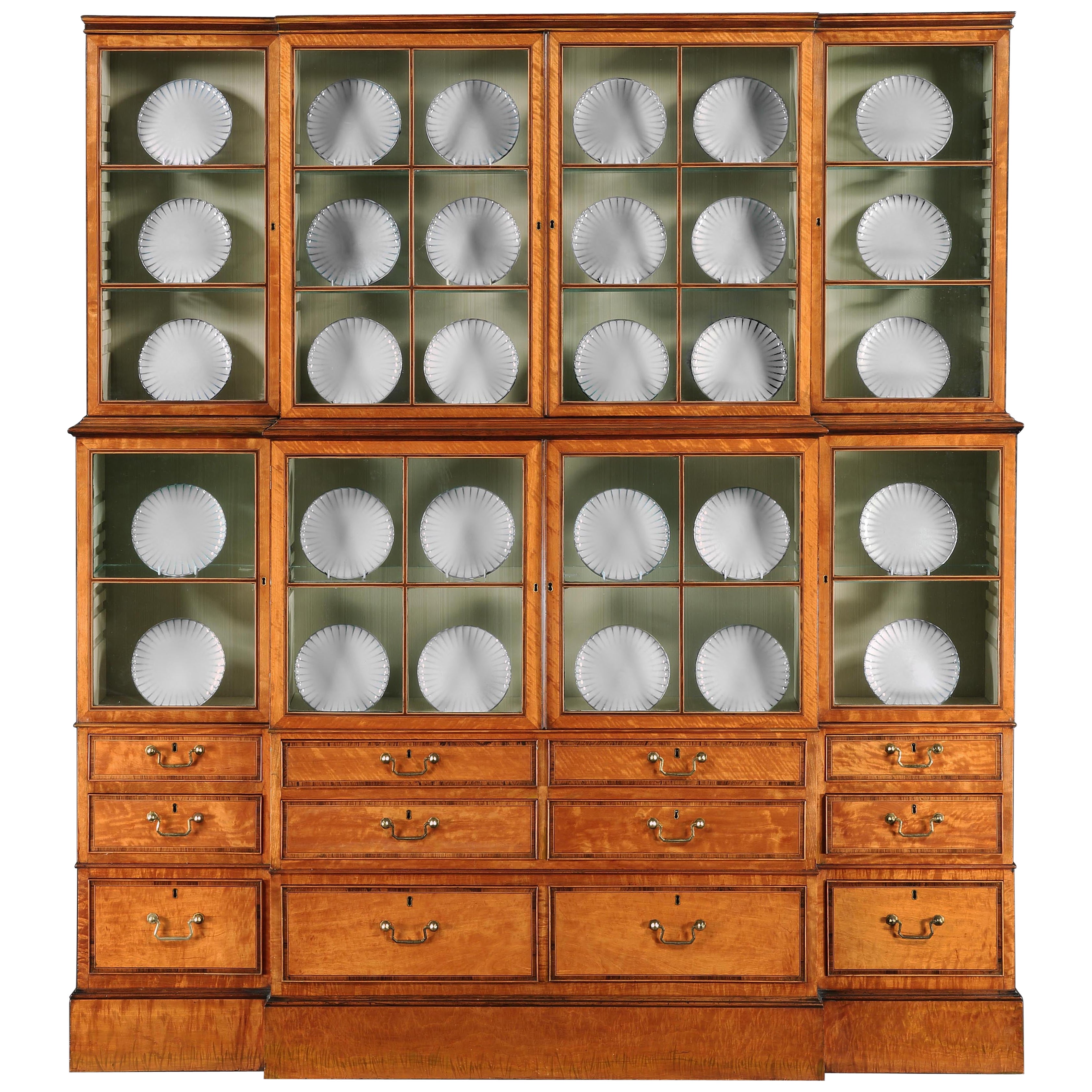 George III Satinwood Display, Collectors Cabinet