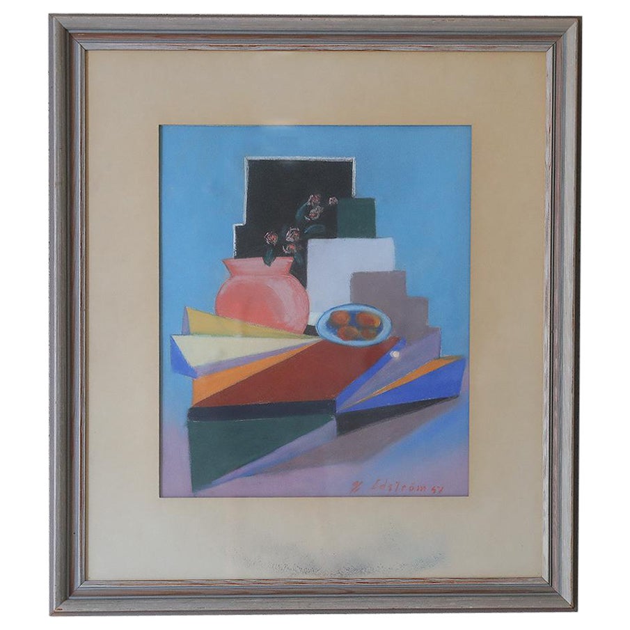 Author unknown, Composition, Pastel, 1951, Framed For Sale