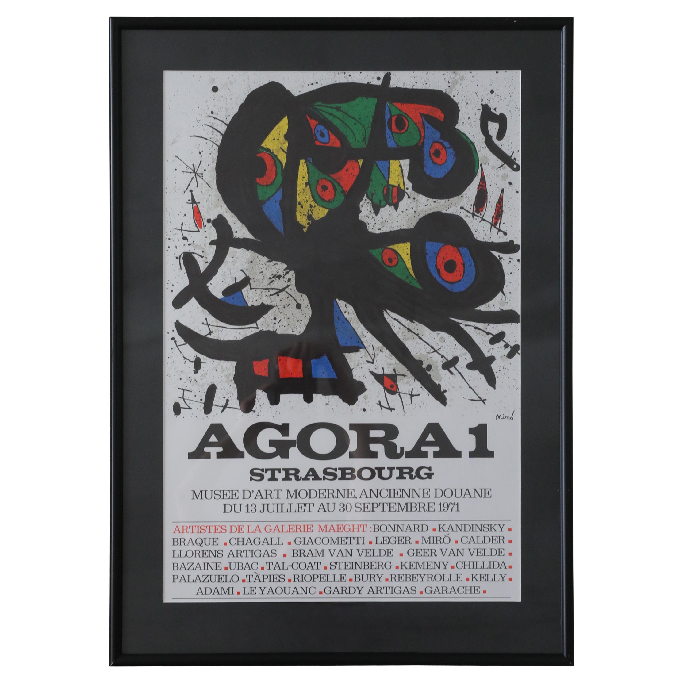 Joan Miró, Agora I, litografia a colori, 1971, con cornice
