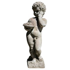An Old Weathered Nude Boy Garden Statue   This is a lovely old statue of a boy  