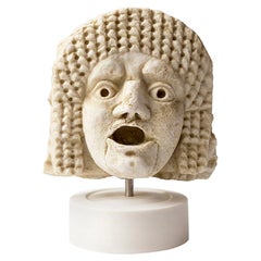 Ancient Roman Theathre Mask Myra No:2 Statue