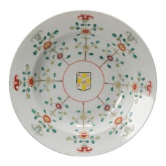 Assiette en porcelaine chinoise représentant des personnages de la ville Rising Sun Dao Administration, 1908-1911