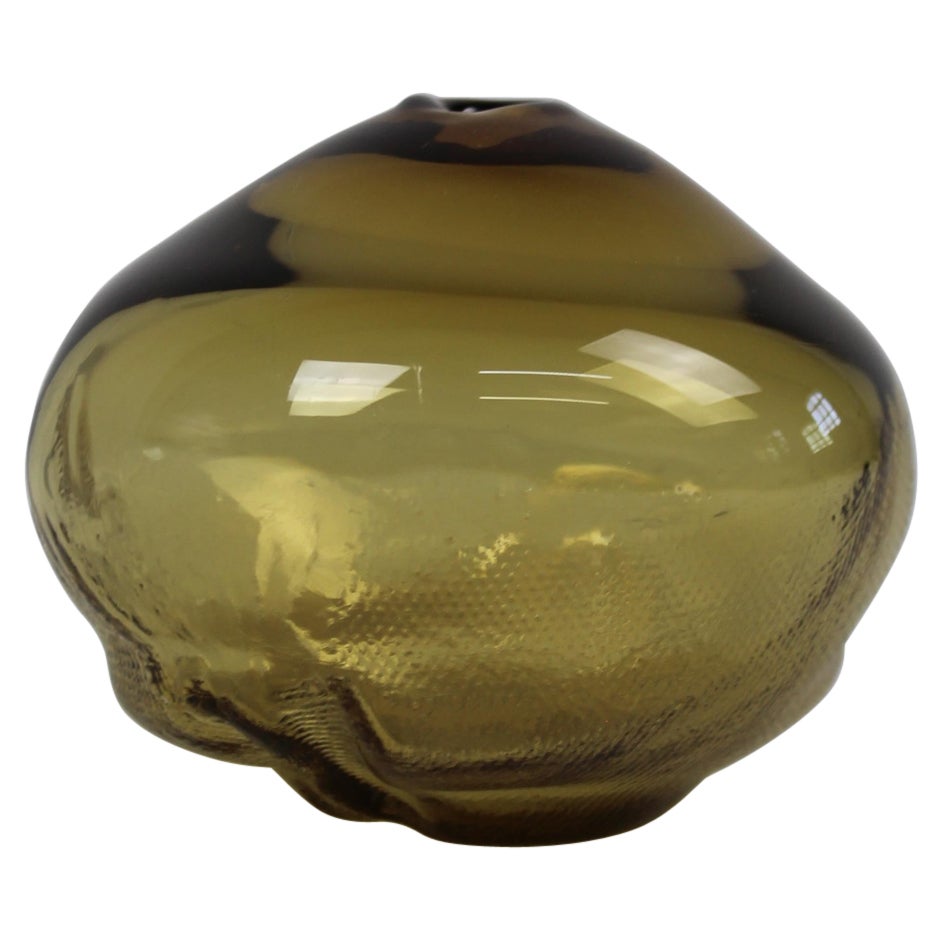 1/2 Ltr Forms, Olive green, Handmade Glass Object by Vogel Studio For Sale
