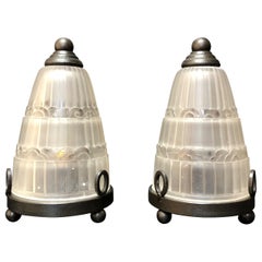 Pair Of Night Lights Attributed To Genet And Michon