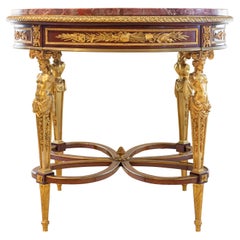 Antique A Very Fine Late 19th Century Gilt Bronze Mounted Center Table by Henry Dasson