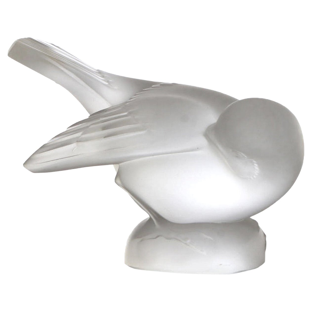 Presse-papiers vintage en cristal Moineau Coquet de Lalique France avec oiseaux - LIVRAISON GRATUITE en vente