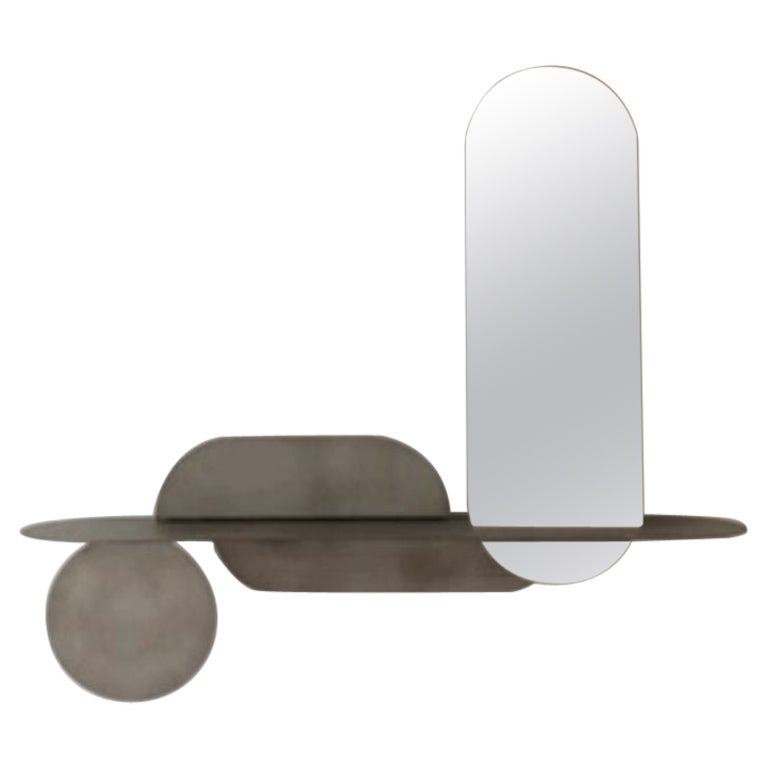 Simply Foggy Shelf With Mirror by Mademoiselle Jo For Sale