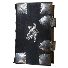 Vintage German prayerbook with elaborate silver fittings, early 19th century