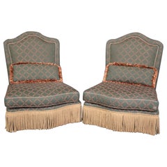 Pair of Baker Furniture Company Armless Bergere or Boudoir Chairs