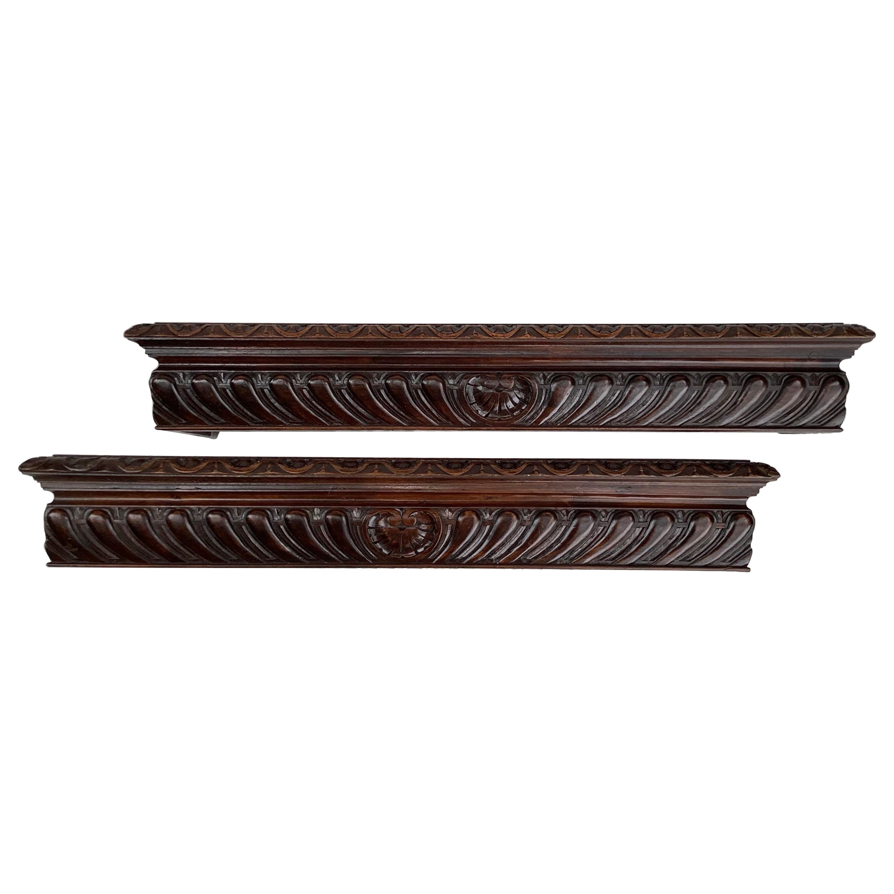 Get Pair of Carved Wood Window Cornices or Window Valances