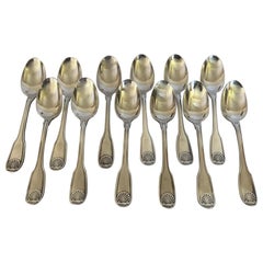 Vintage Christofle Demitasse Spoons in Vendome Pattern in Box- Set of 12