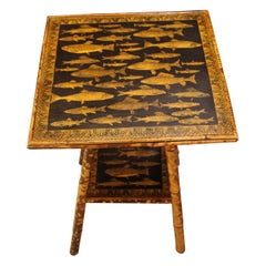 Circa 1870 Square Bamboo Side Table