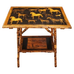 Circa 1870 English Two Tiered Bamboo Side Table
