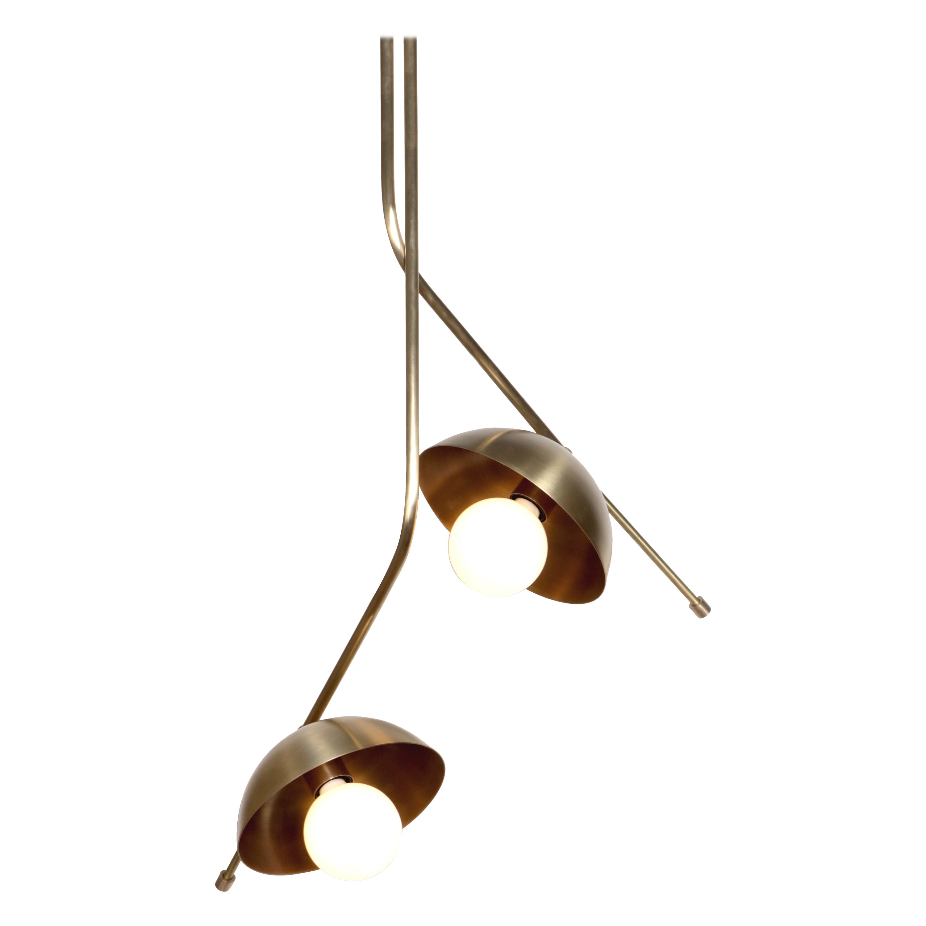 Wing 2 Brass Dome Pendant Lamp by Lamp Shaper For Sale at 1stDibs