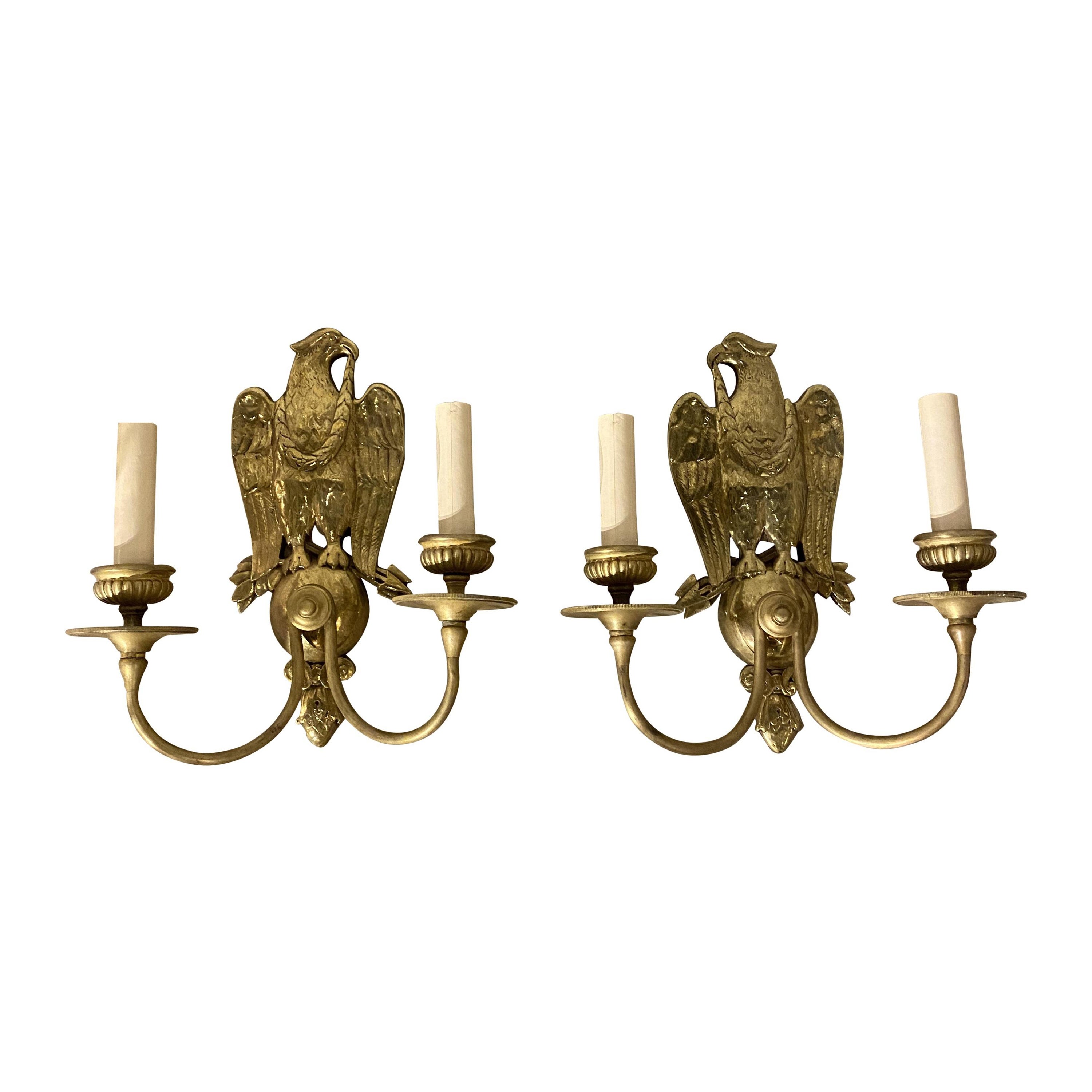 Caldwell Federal Style Eagle Sconces For Sale