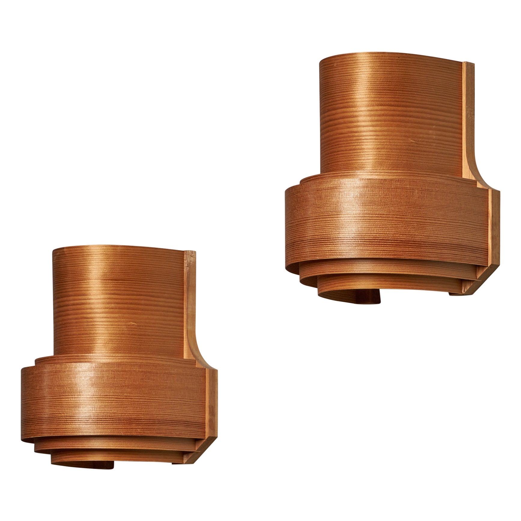 Danish Designer, Wall Light, Pine, Denmark, 1970s For Sale