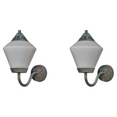 ASEA, Wall Lights, Kupfer, Glas, Schweden, 1940er Jahre