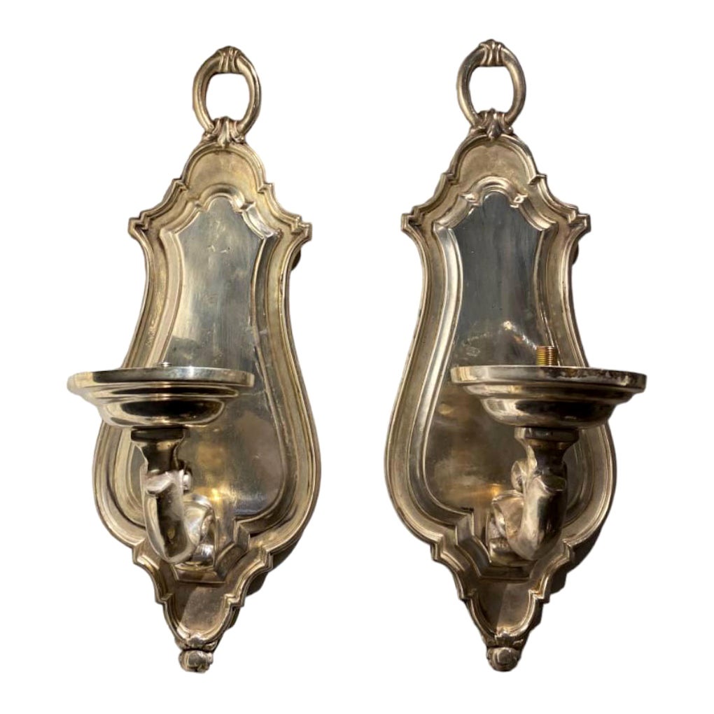 1900's Caldwell Versilbert Ein Licht Sconces 