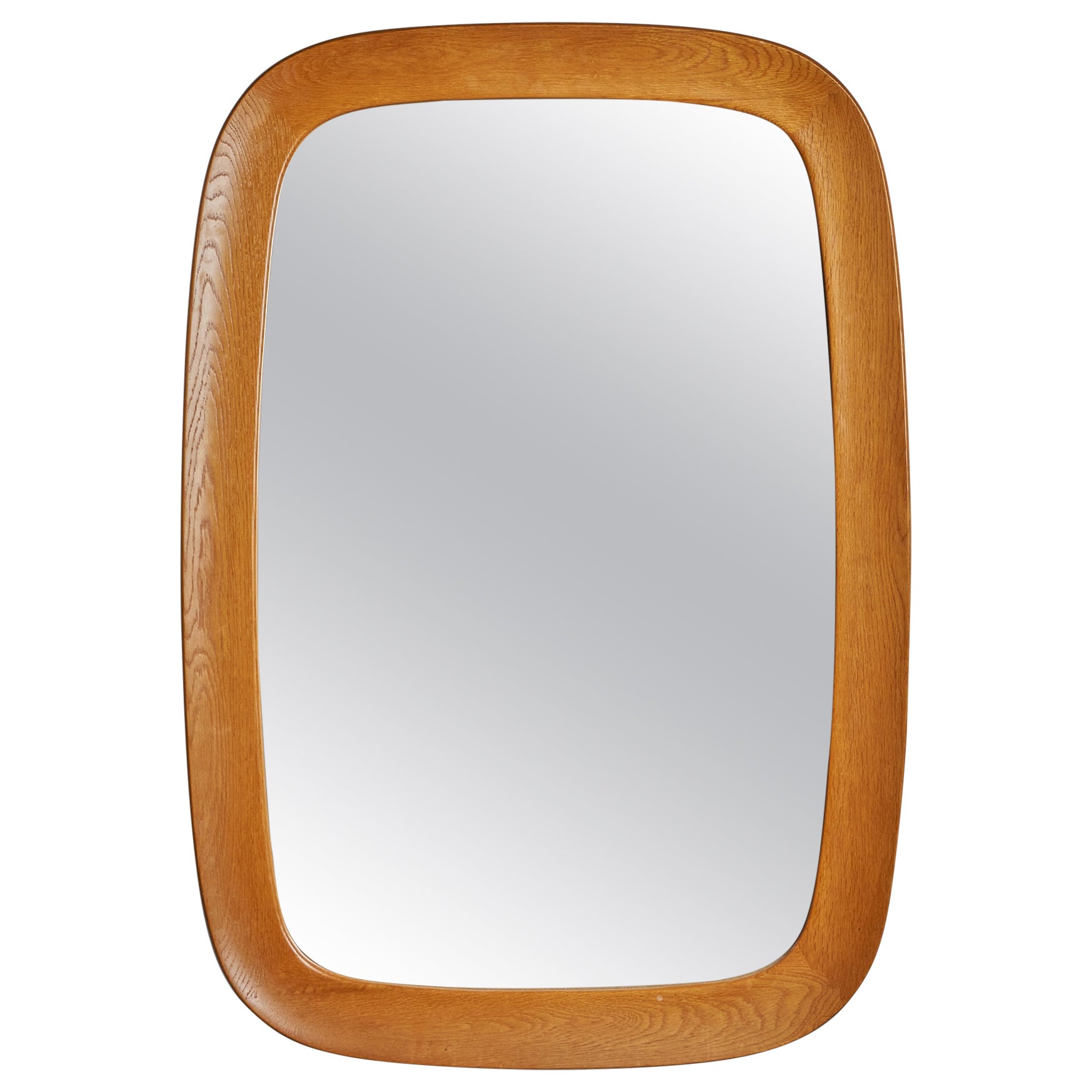 Fröseke, Sizeable Wall Mirror, Oak, Sweden, 1960s