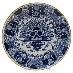 Circa 1780 Yellow Rimmed Delft Chop Plate