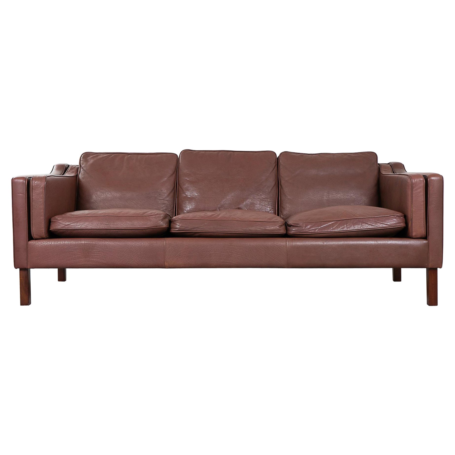 Danish Mid-Century Leather Sofa