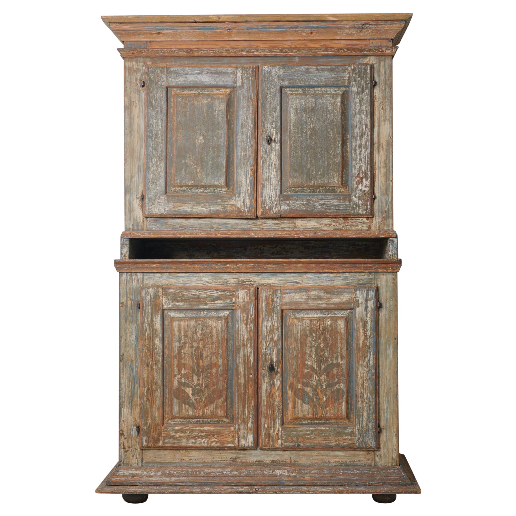 Antique Swedish Genuine Handmade Baroque Cabinet  For Sale