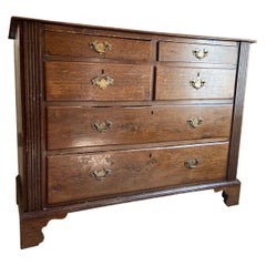 Antique French Oak Commode Chest of Drawers  - George III / Chippendale Style