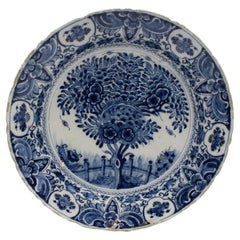 Late 18th Century Delft Deep Chop Plate