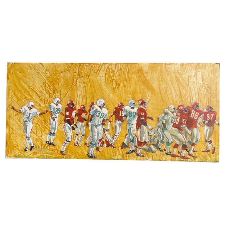 1972 Dolphins Game-Winning Field Goal Kick Painting, Christmas Day Playoff  For Sale at 1stDibs