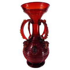 Grand verre d'art soufflé en Catalogne vers 1900 Art Nouveau