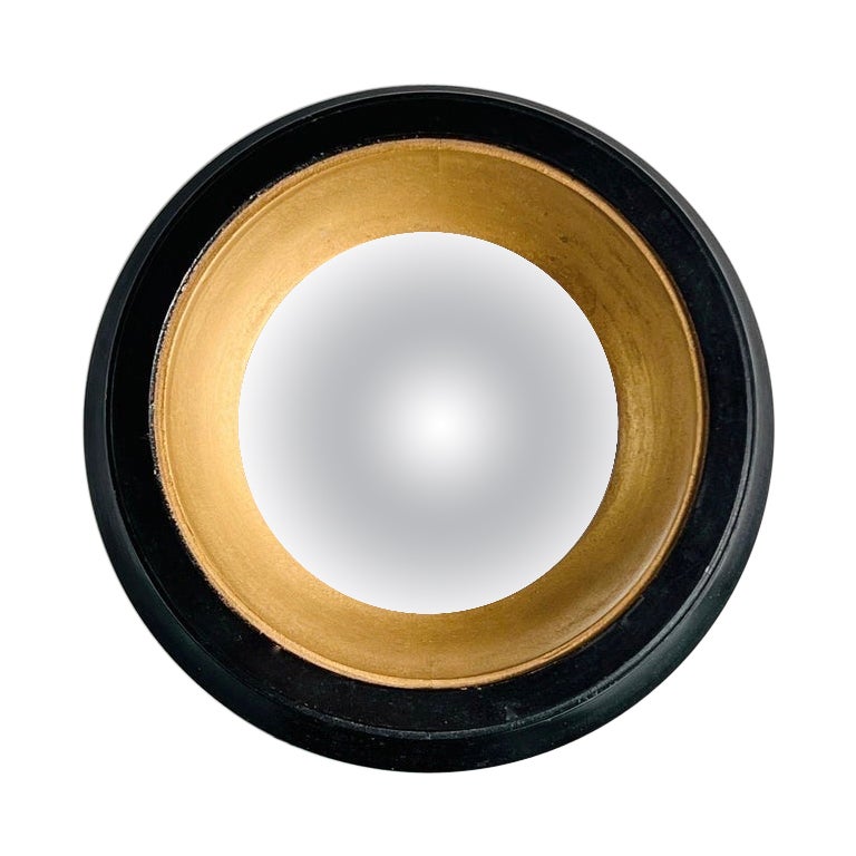 English Regency Convex Bullseye Mirror with Gold Leaf