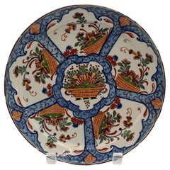 Antique Circa 1770 Delft Polychrome Plate