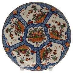 Vers 1770 Assiette polychrome de Delft