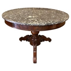 Pretty French Marble Top Gueridon Centre Table