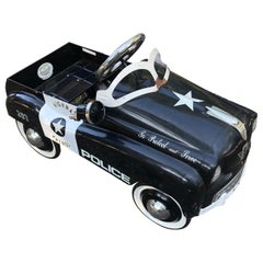 Black & White Vintage Toy Police Pedal Car