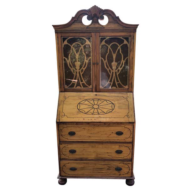 Lovely Vintage Secretary with 3 Drawers and Shelves on Top For Sale at ...