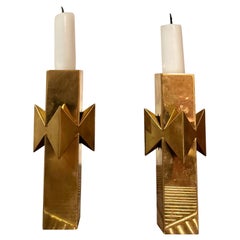 Retro Pair of Pierre Forssell candle sticks model Rosett.